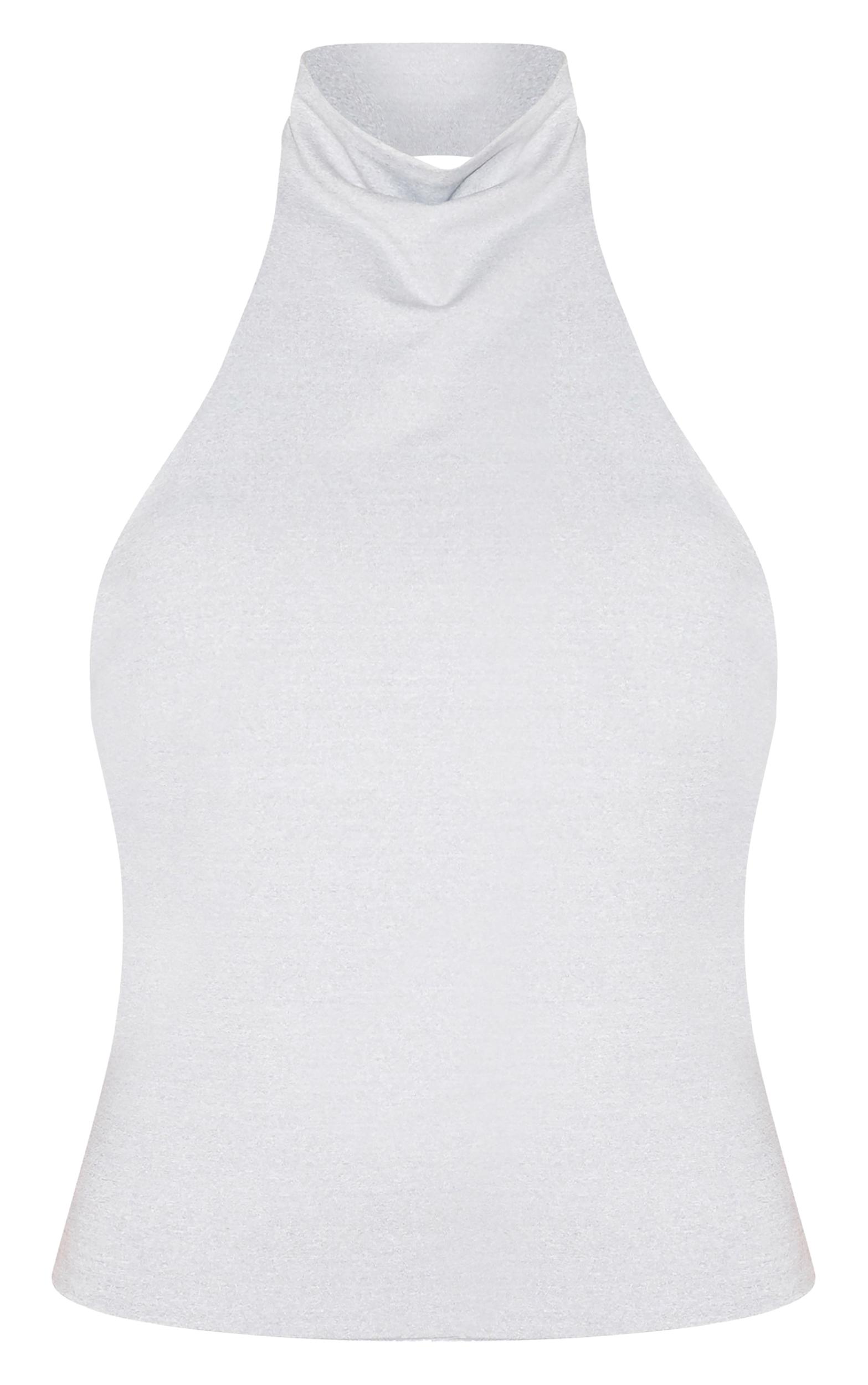 Petite Grey Extreme Halterneck Top Product Image