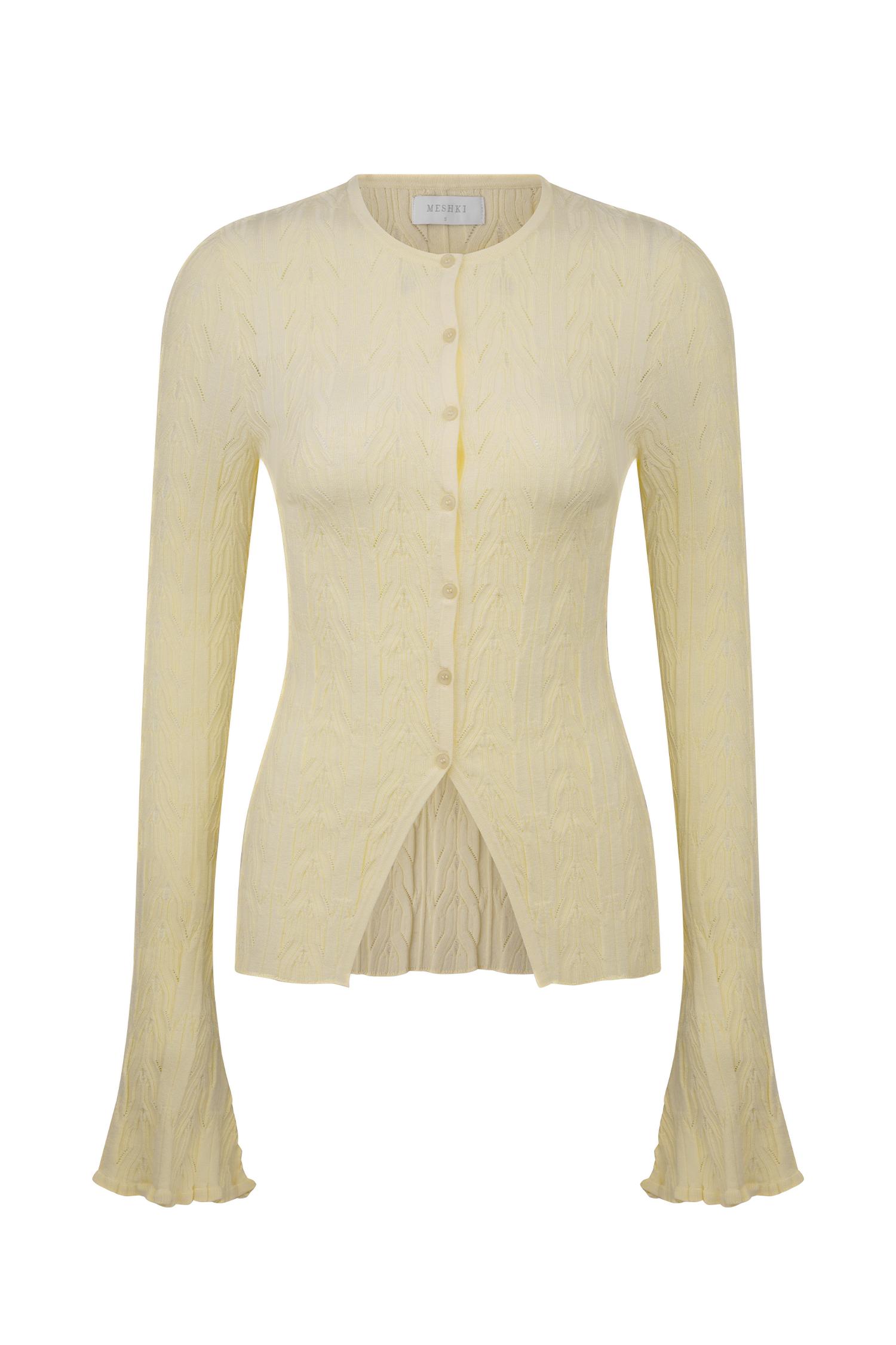 Amy Pointelle Knit Frill Bloomers - Lemon Product Image