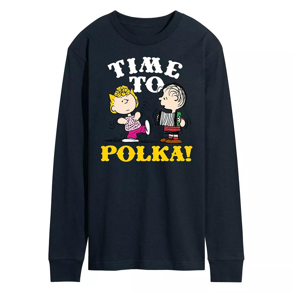 Men's Peanuts Octoberfest Linus and Lucy Polka Long Sleeve Graphic Tee,  Product Image