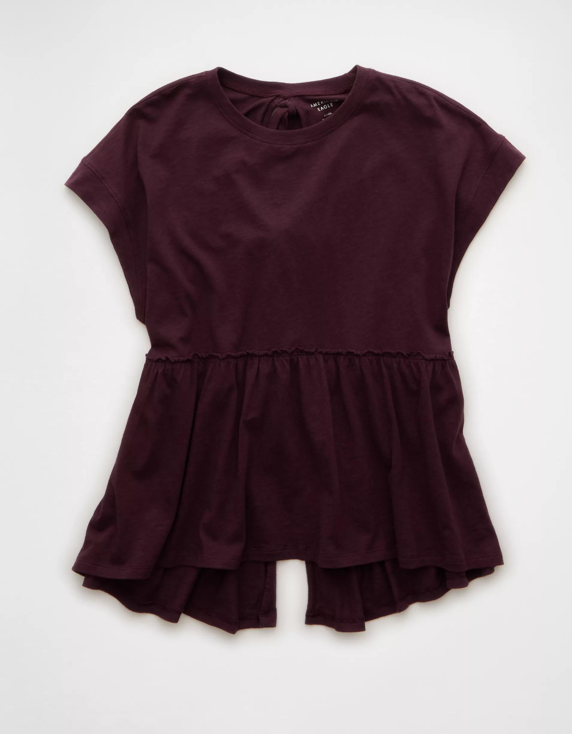 AE Sunchaser Knit Tie Back Babydoll T-Shirt Product Image