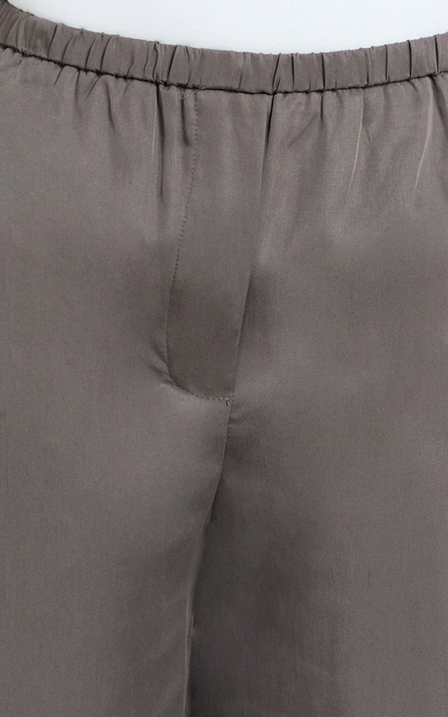 Grace Pants - Low Rise Elasticated Waist Wide Leg Pants in Slate Grey Product Image