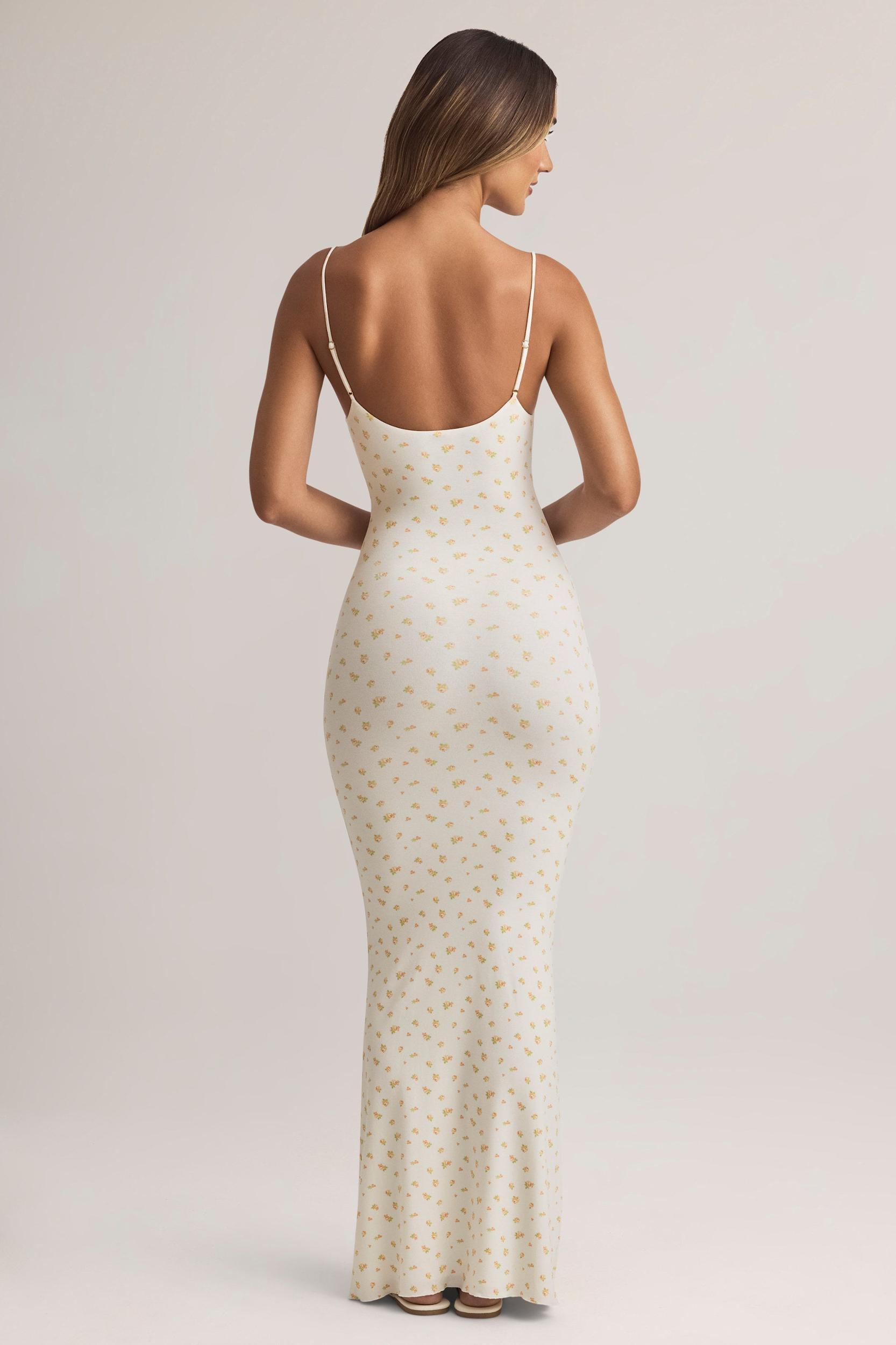 Modal Scoop-Neck Maxi Dress in Floral Print Product Image