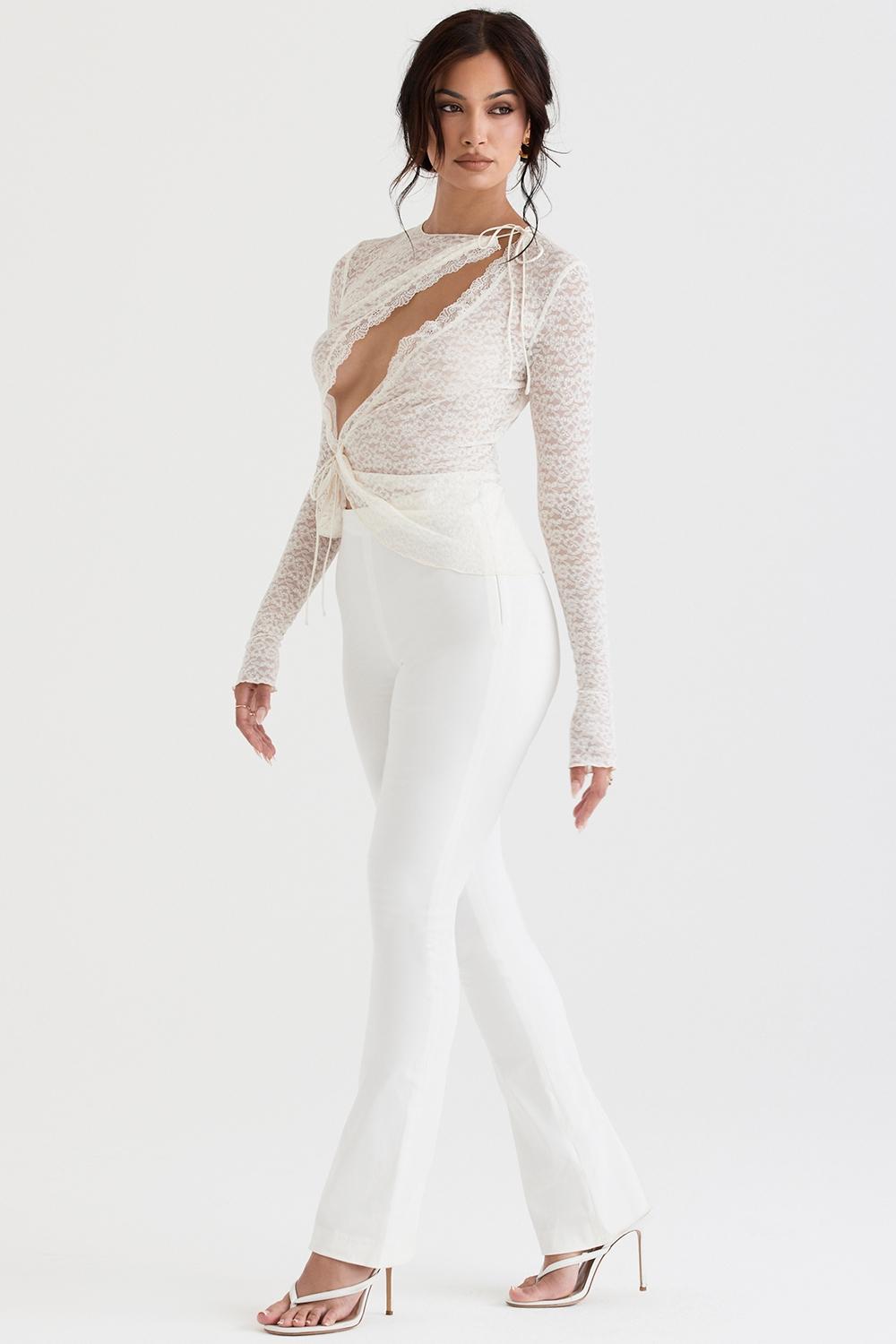 Laurel  ivory high waisted trousers Product Image