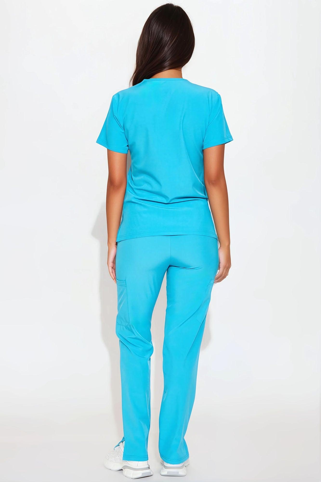 Essential 4 Way Stretch Scrub Uniform Set - Turquoise Product Image
