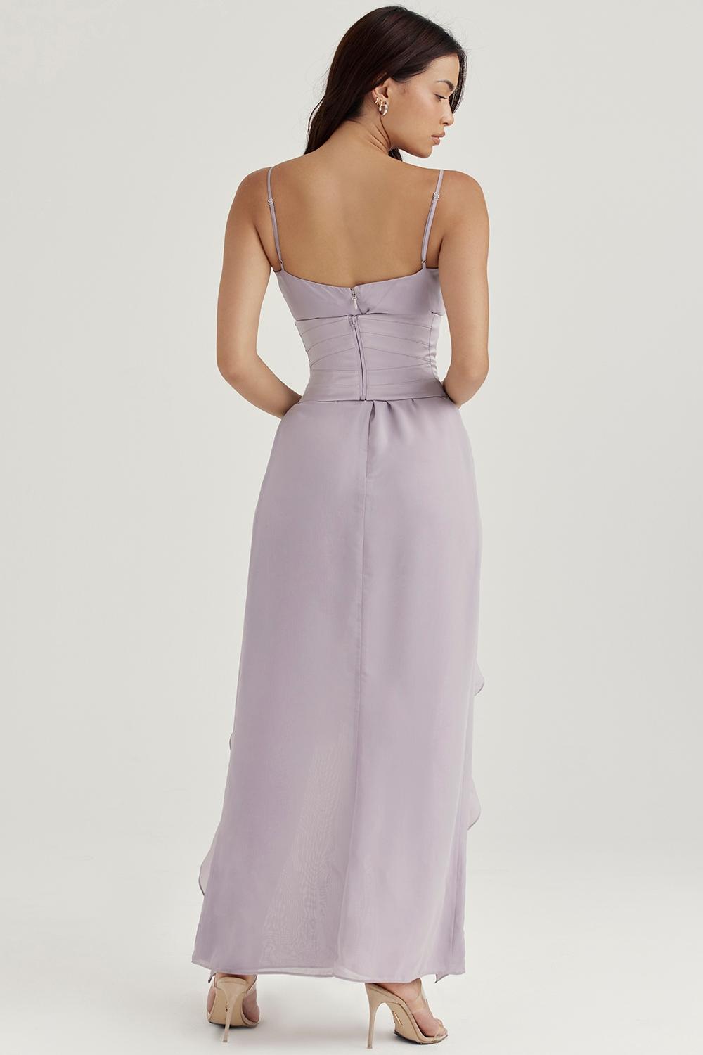 Vienne  grey satin underbust corset - sale Product Image