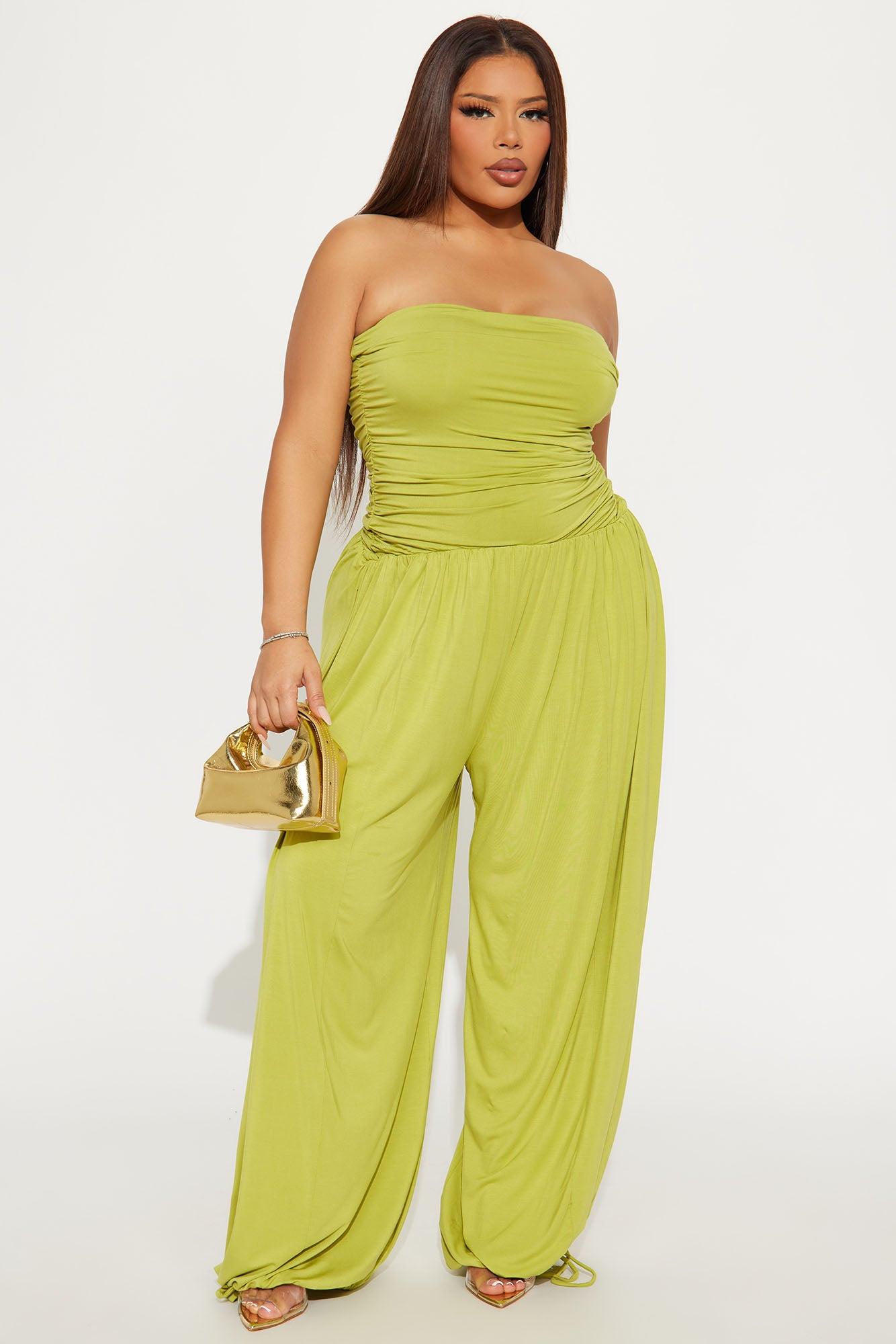 Hammock Daydreams Jumpsuit - Chartreuse Product Image