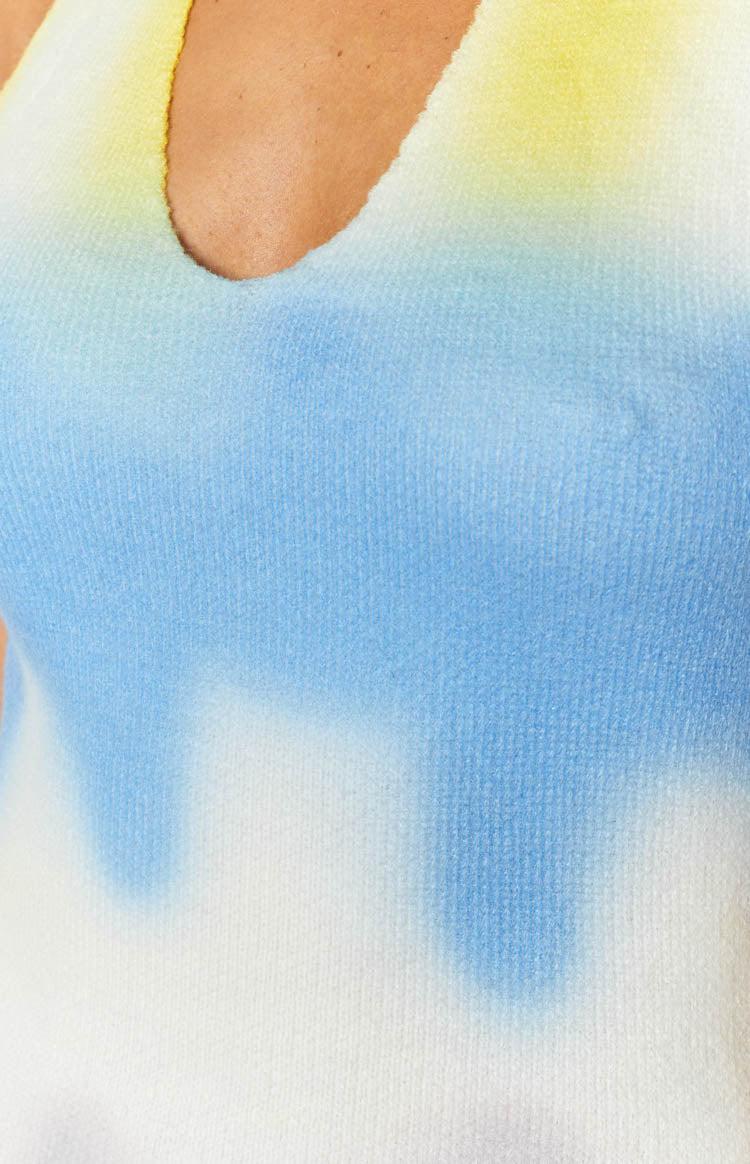 Graffiti Halter Mini Dress Yellow Product Image