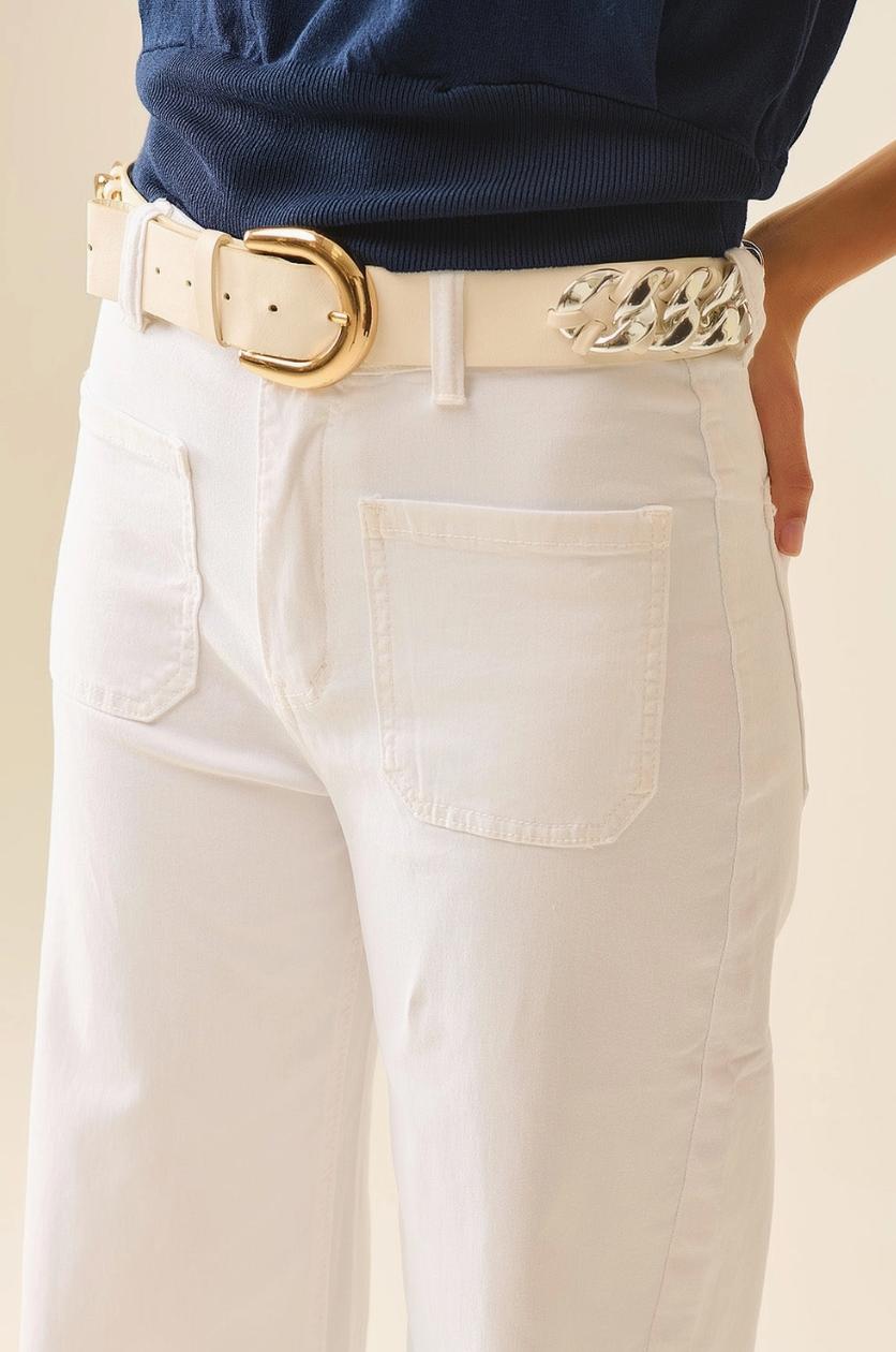 Straight Leg Front Pockets Pants Product Image