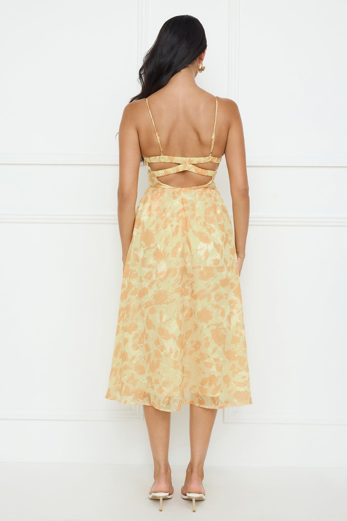 Fresh Nectar Midi Dress Yellow Product Image