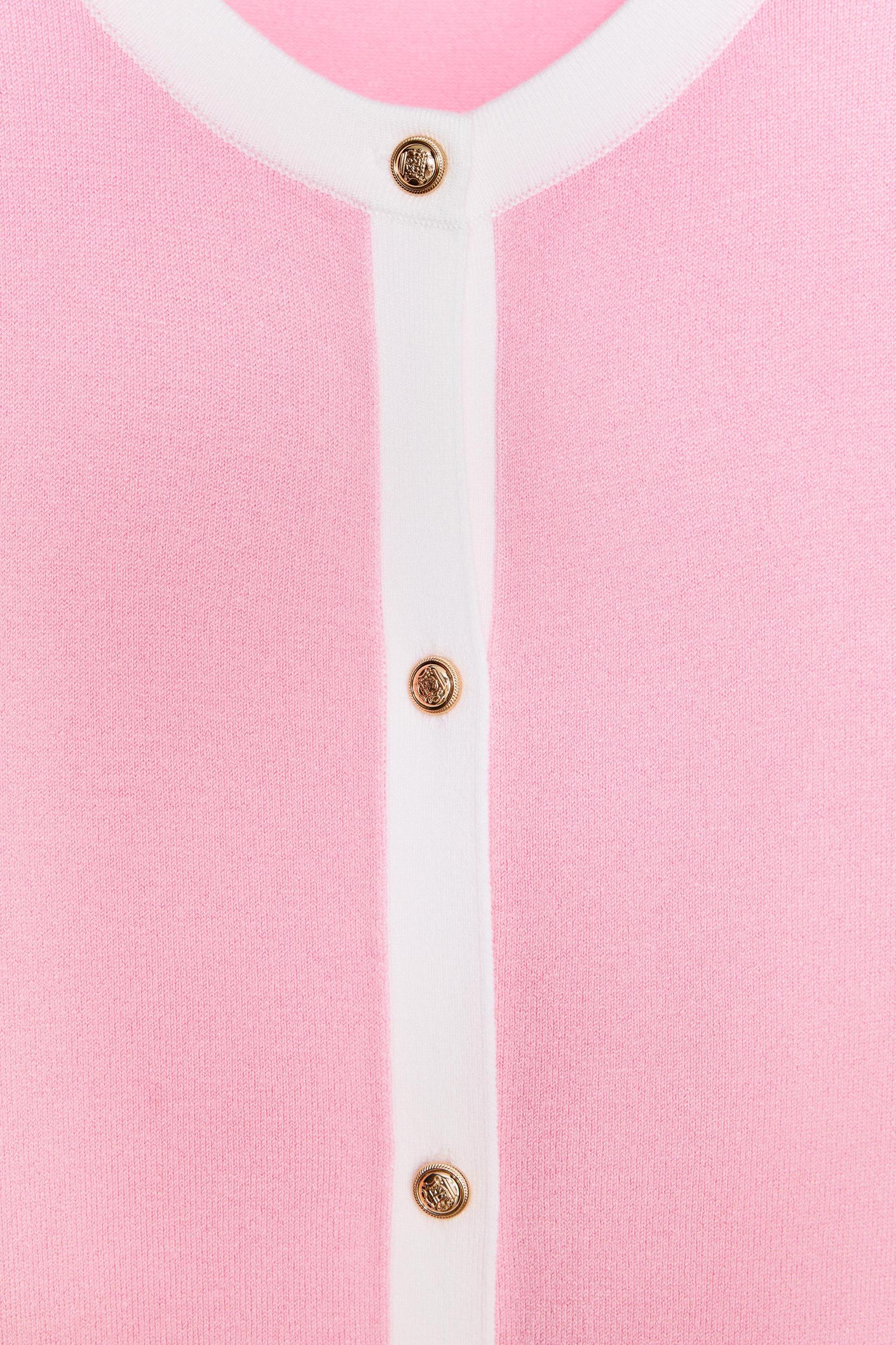 CONTRAST TRIM KNIT JACKET Product Image