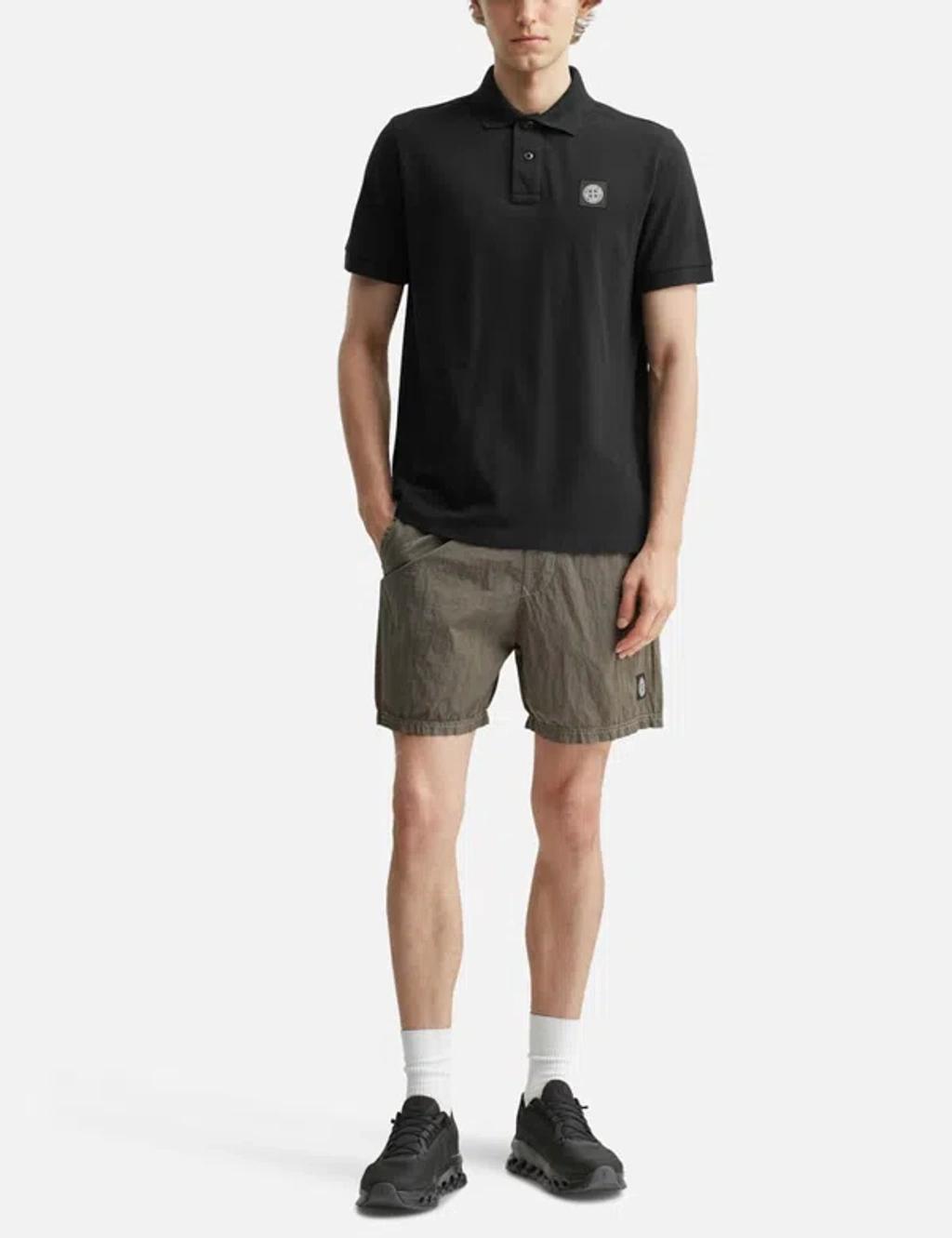 STONE ISLAND Mens Black Brand-patch Regular-fit Stretch-cotton Polo Shirt Xl Product Image
