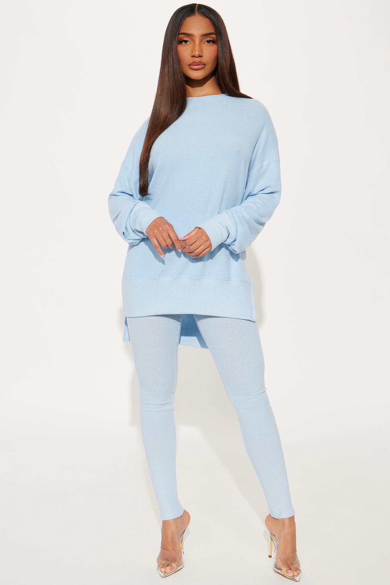 The Perfect Cozy Legging Set - Light Blue Product Image