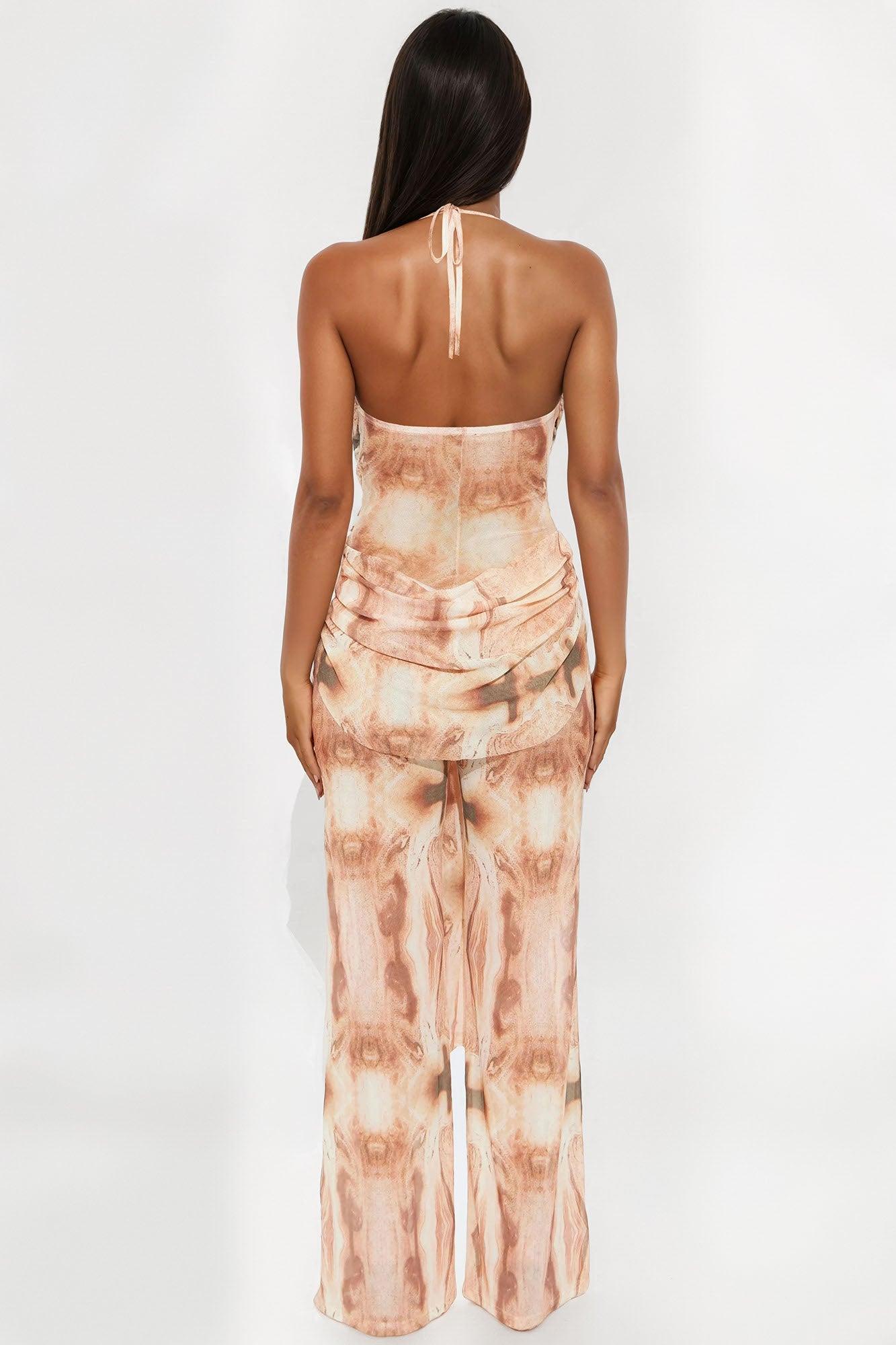 Magical Moments Mesh Halter Jumpsuit - Multi Color Product Image