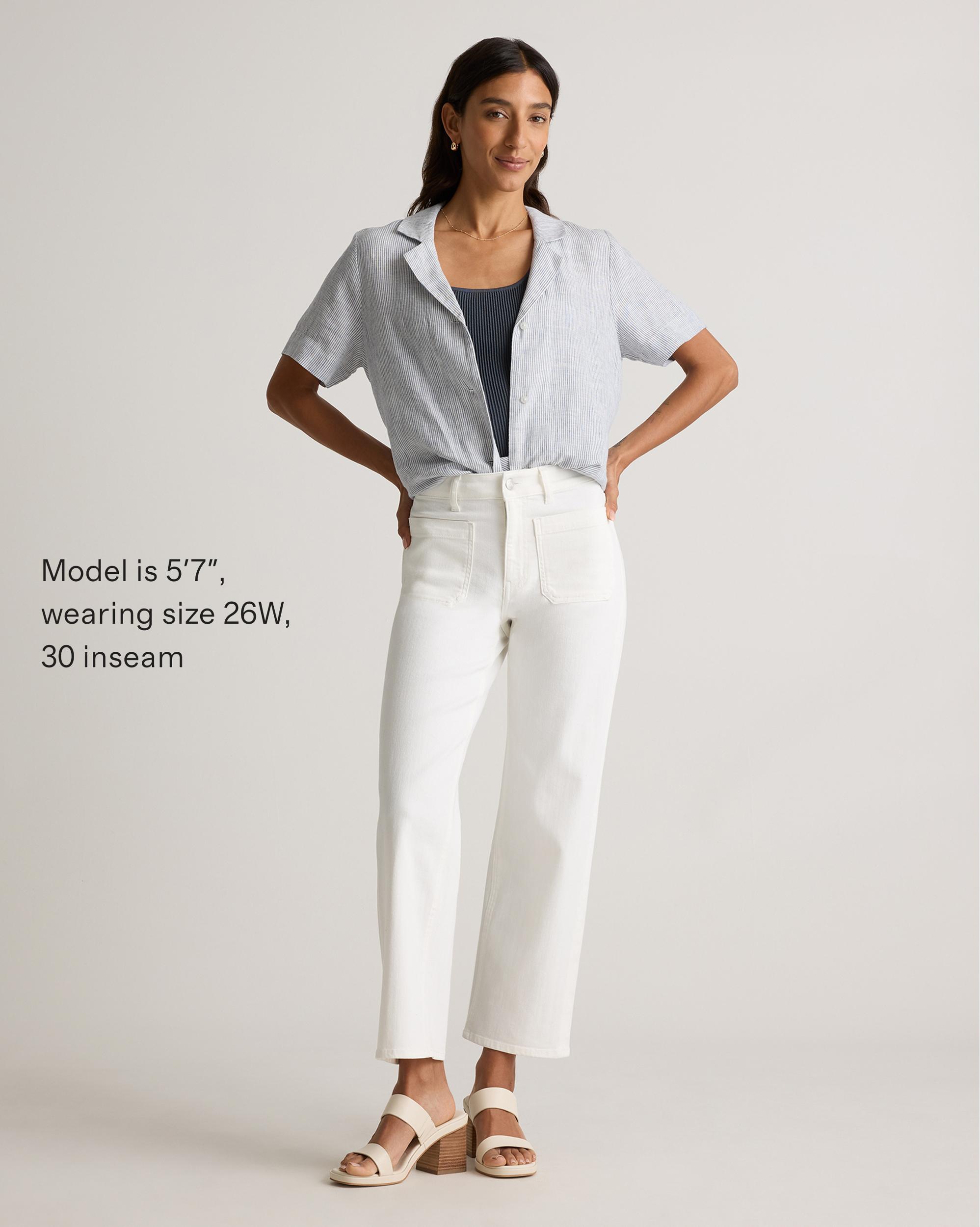 Quince | Women's Bella Stretch Patch Pocket Wide Leg Jeans Organic Cotton Product Image