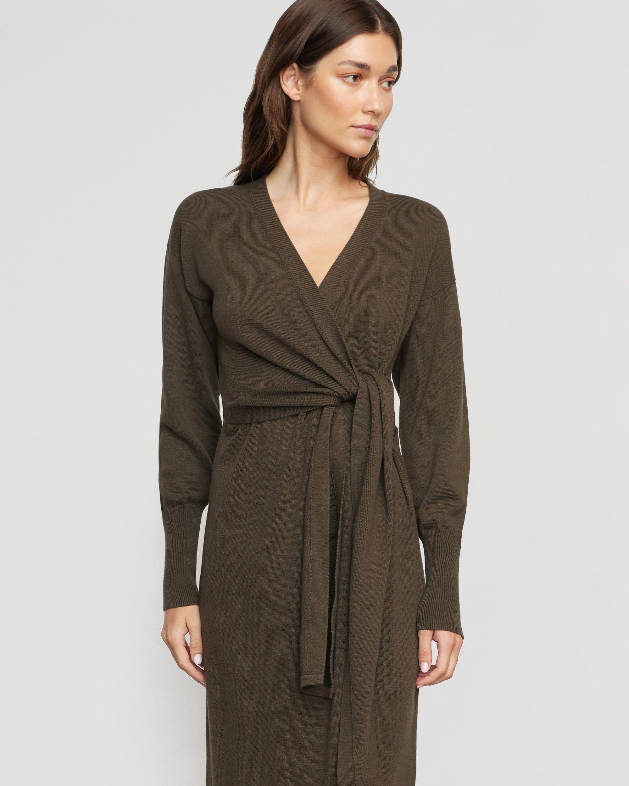 Linden Front-Wrap Sweater Dress Product Image