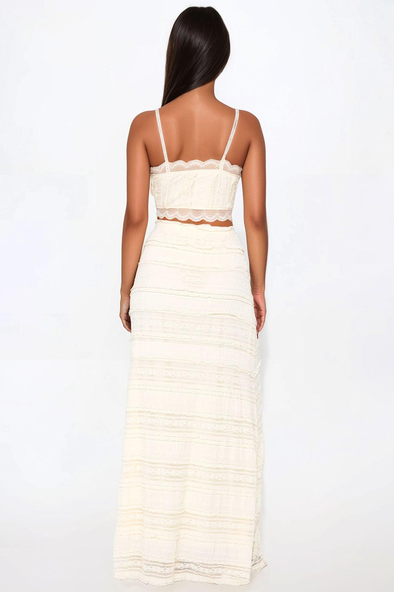 Amara Lace Skirt Set - Cream Product Image