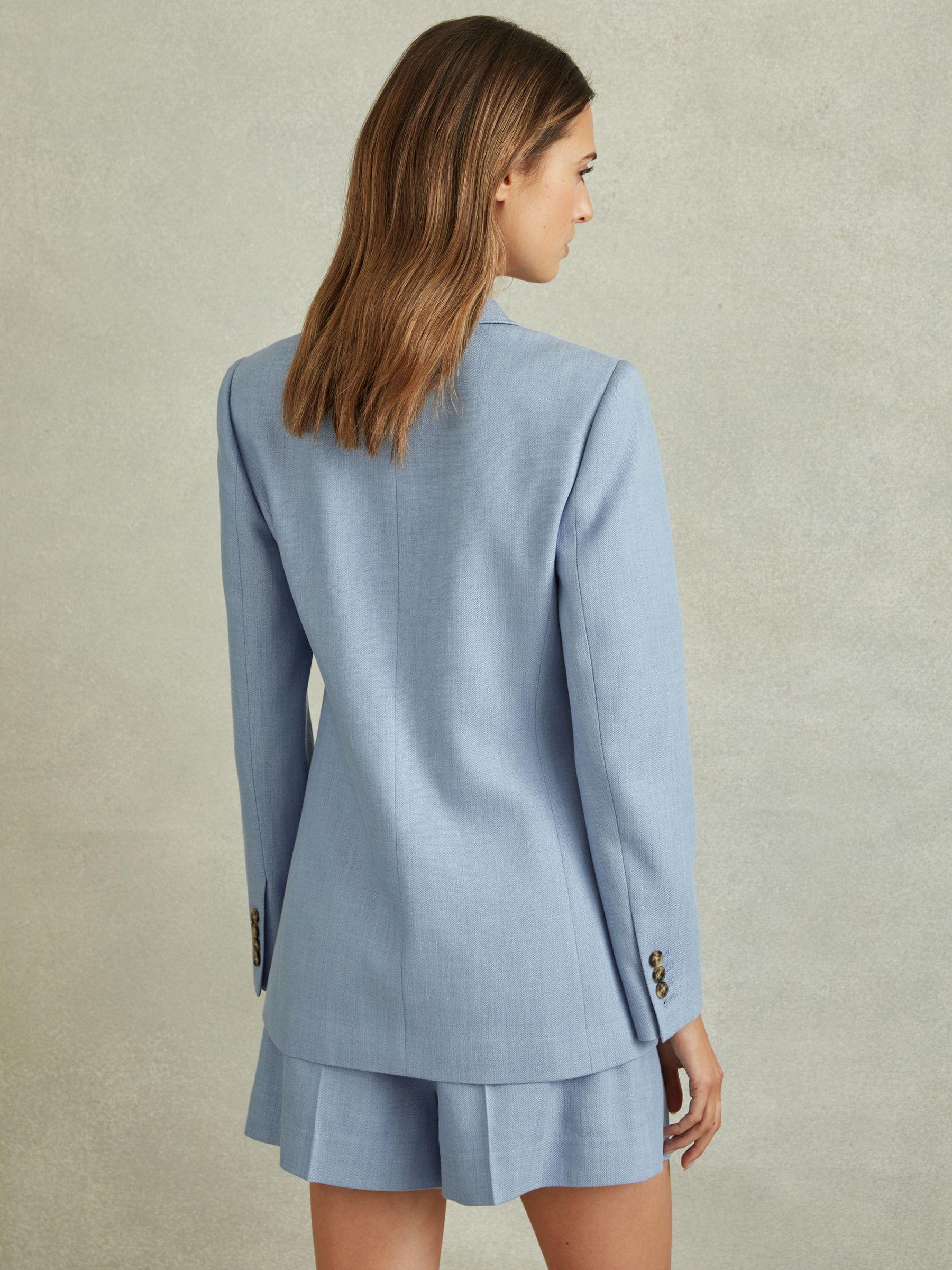 Double Breasted Suit Blazer with TENCEL™ Fibers in Blue Product Image