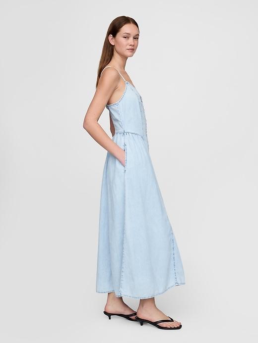 Denim Seamed Maxi Dress Product Image