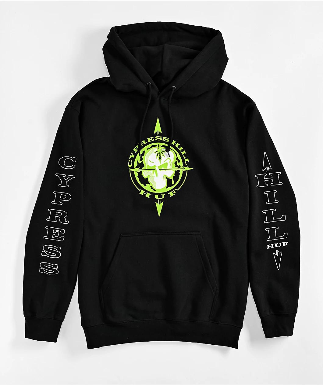 HUF x Cypress Hill Compass Black Hoodie Product Image