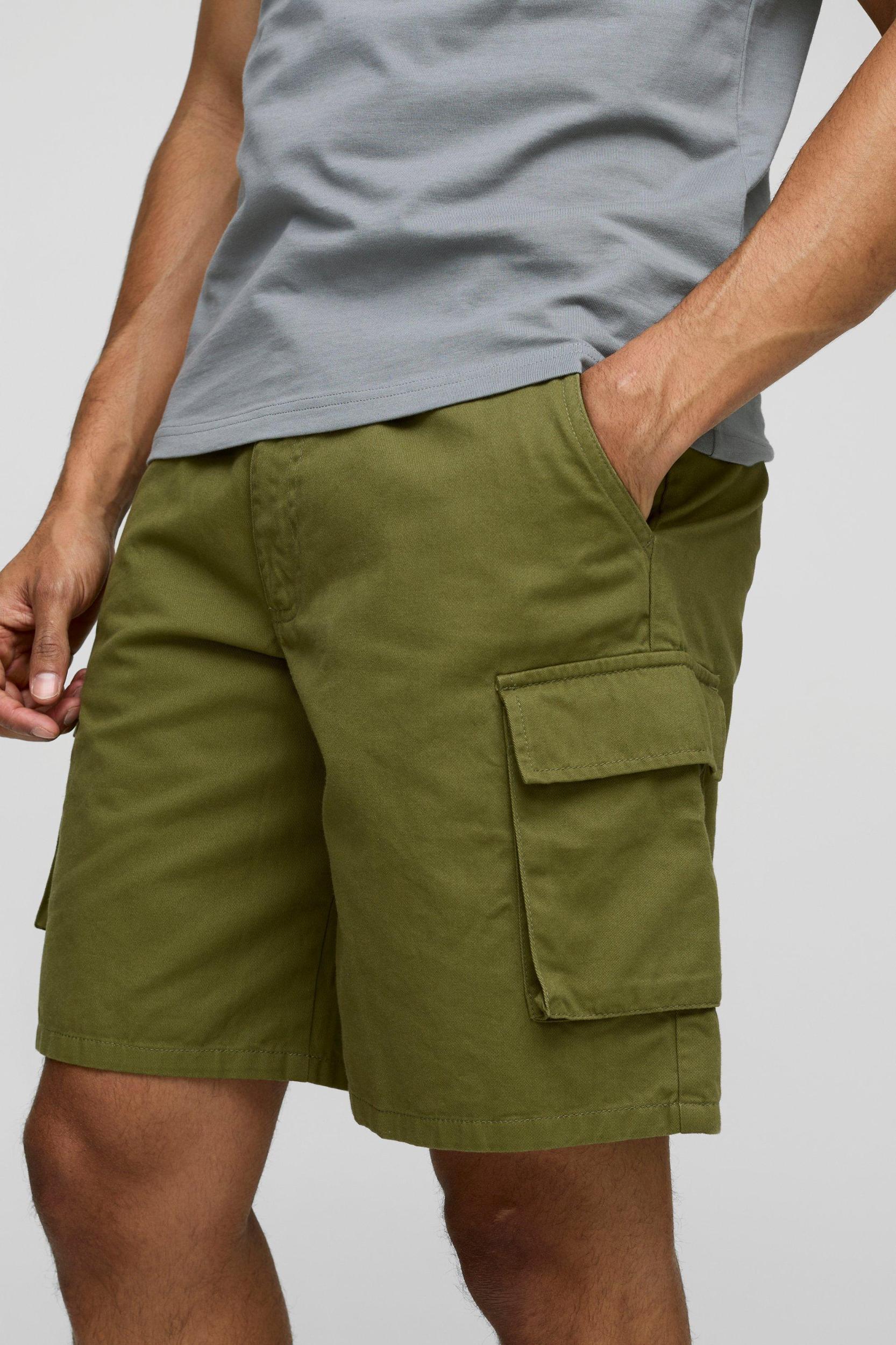 Fixed Waist Baggy Cargo Twill Shorts | boohooMAN USA Product Image