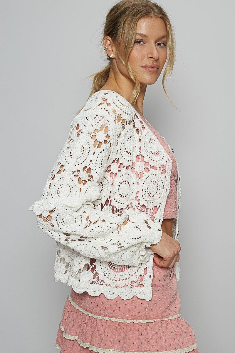 Crochet Cardigan Top Product Image