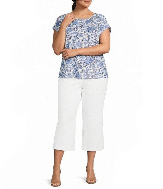 Investments Plus Size the PARK AVE fit Elite Stretch Wide Leg Crop Pants Product Image