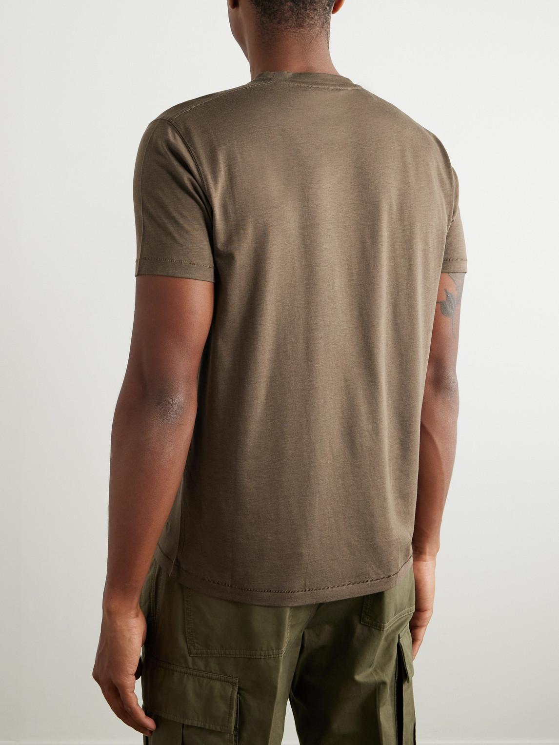 TOM FORD Slim-fit Lyocell And Cotton-blend Jersey T-shirt In Brown Product Image