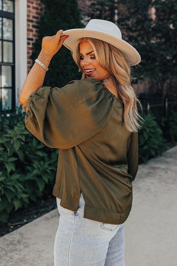 Across The World Shift Top In Olive Curves Product Image