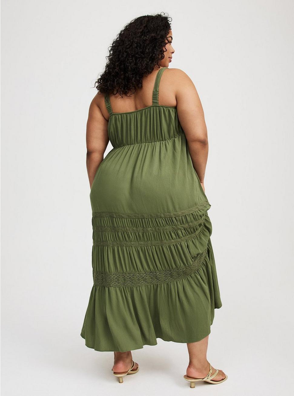 Square Neck Lace Inset Maxi Dress Product Image