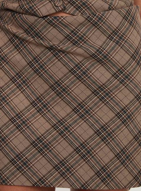 Terrace Mini Skirt Brown Check Product Image