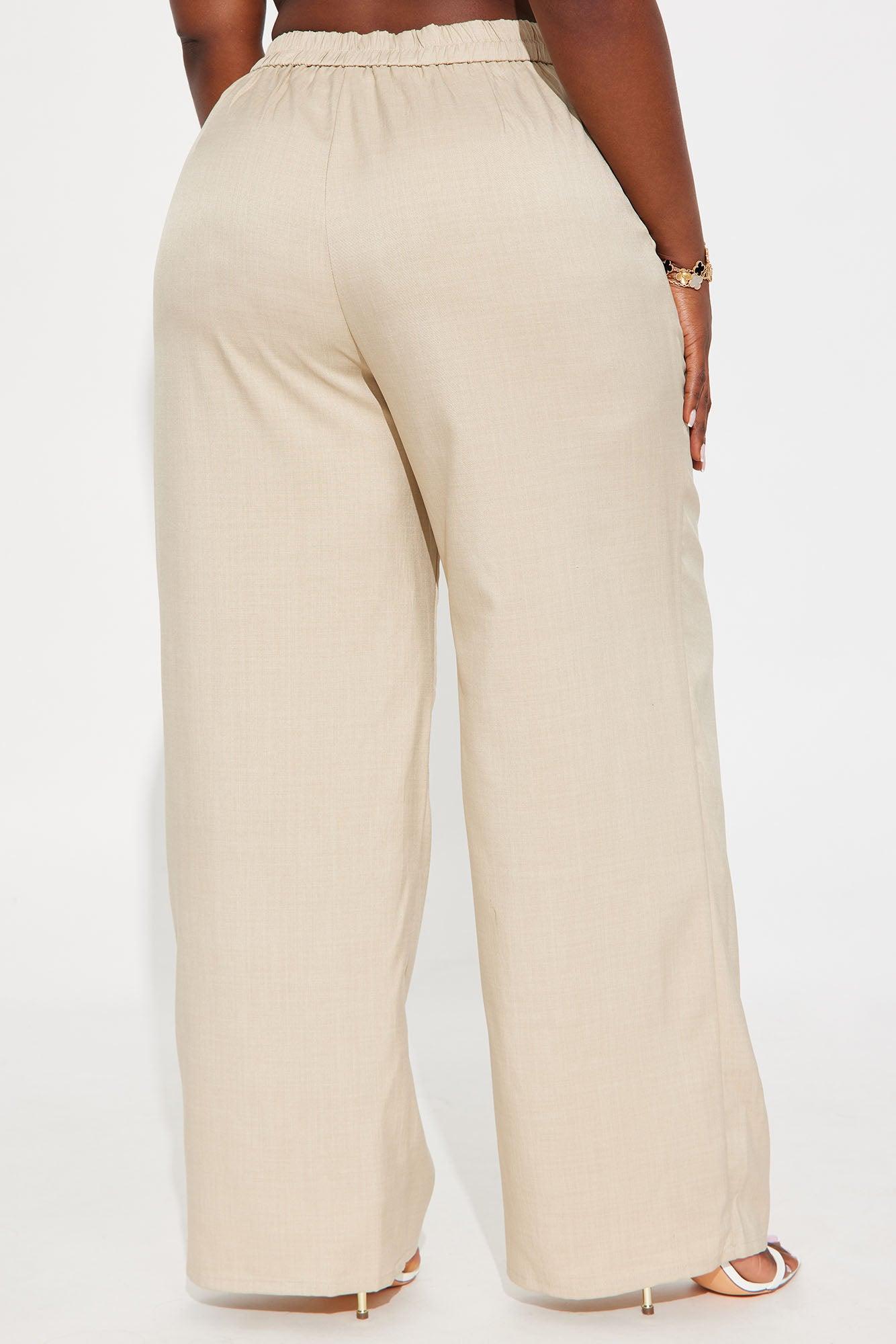 Gianna Wide Leg Trouser Pant - Tan Product Image