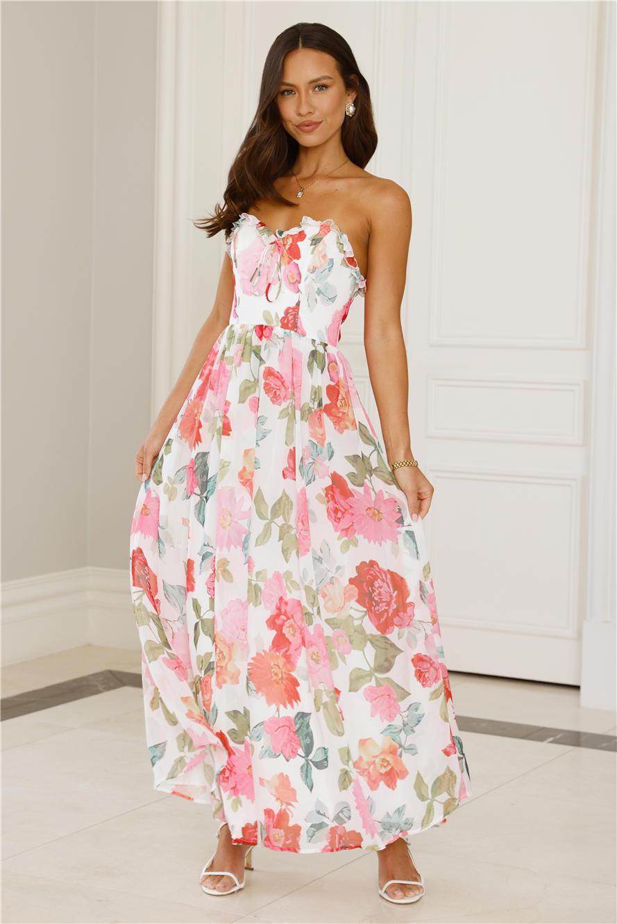 Roses All Day Strapless Maxi Dress Floral Product Image
