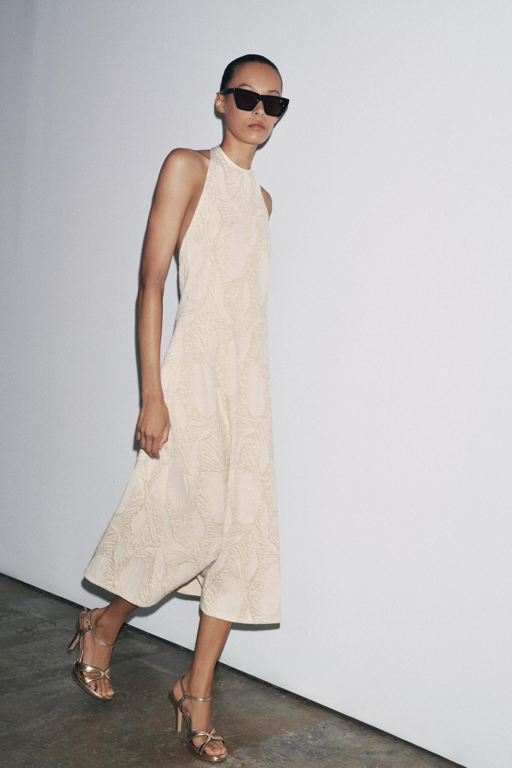 HALTER JACQUARD DRESS Product Image