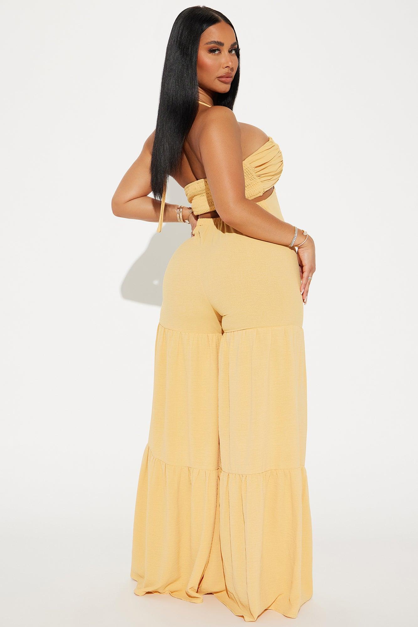 Sunny Sky Jumpsuit - Mustard Product Image