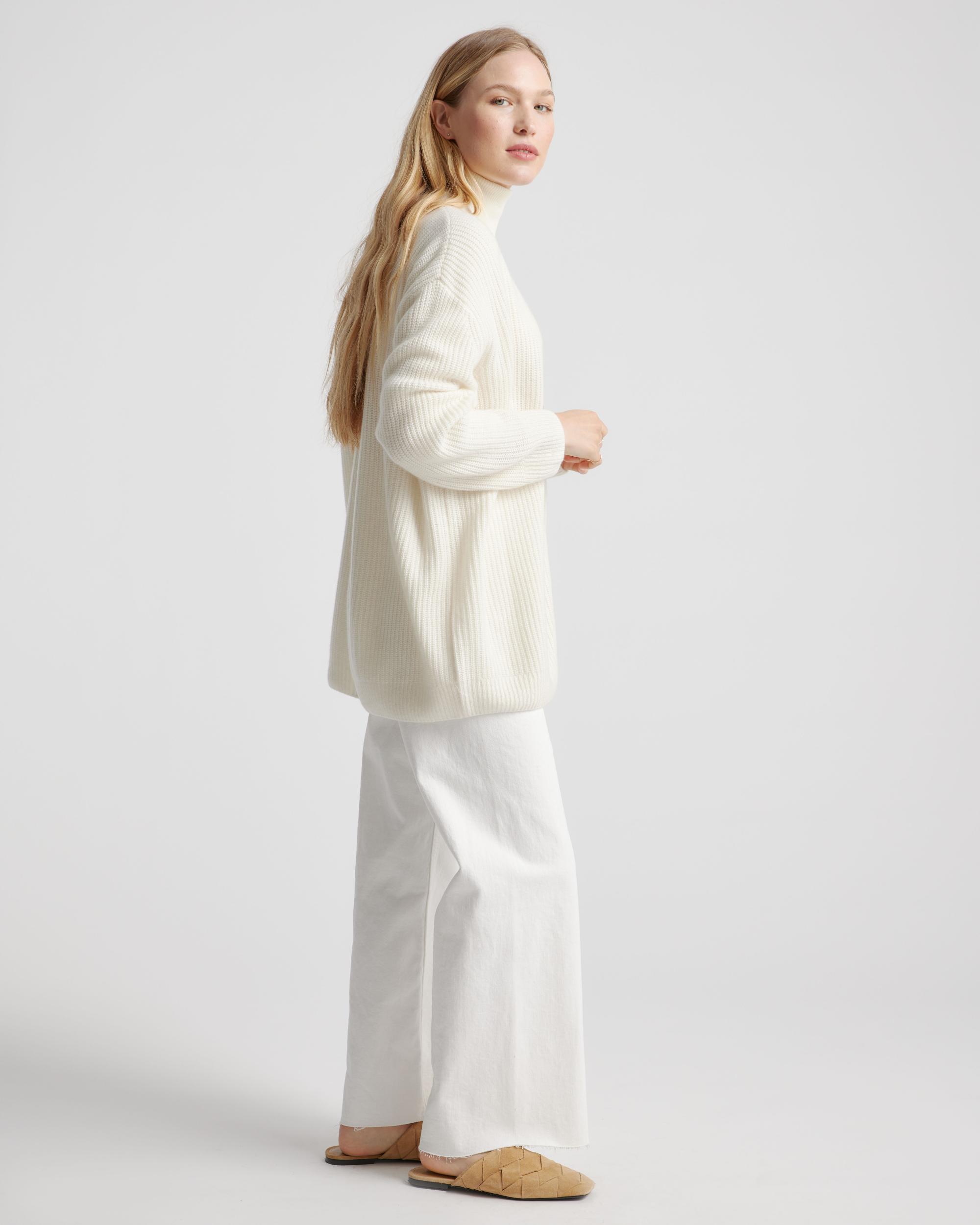 Quince | Women's Mongolian Spring Cashmere OverSized Boyfriend Cardigan Sweater Product Image