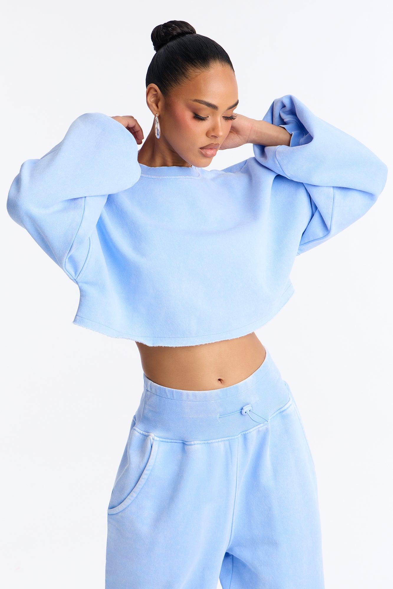 Feeling Good Fleece Jogger Set - Light Blue Female Product Image