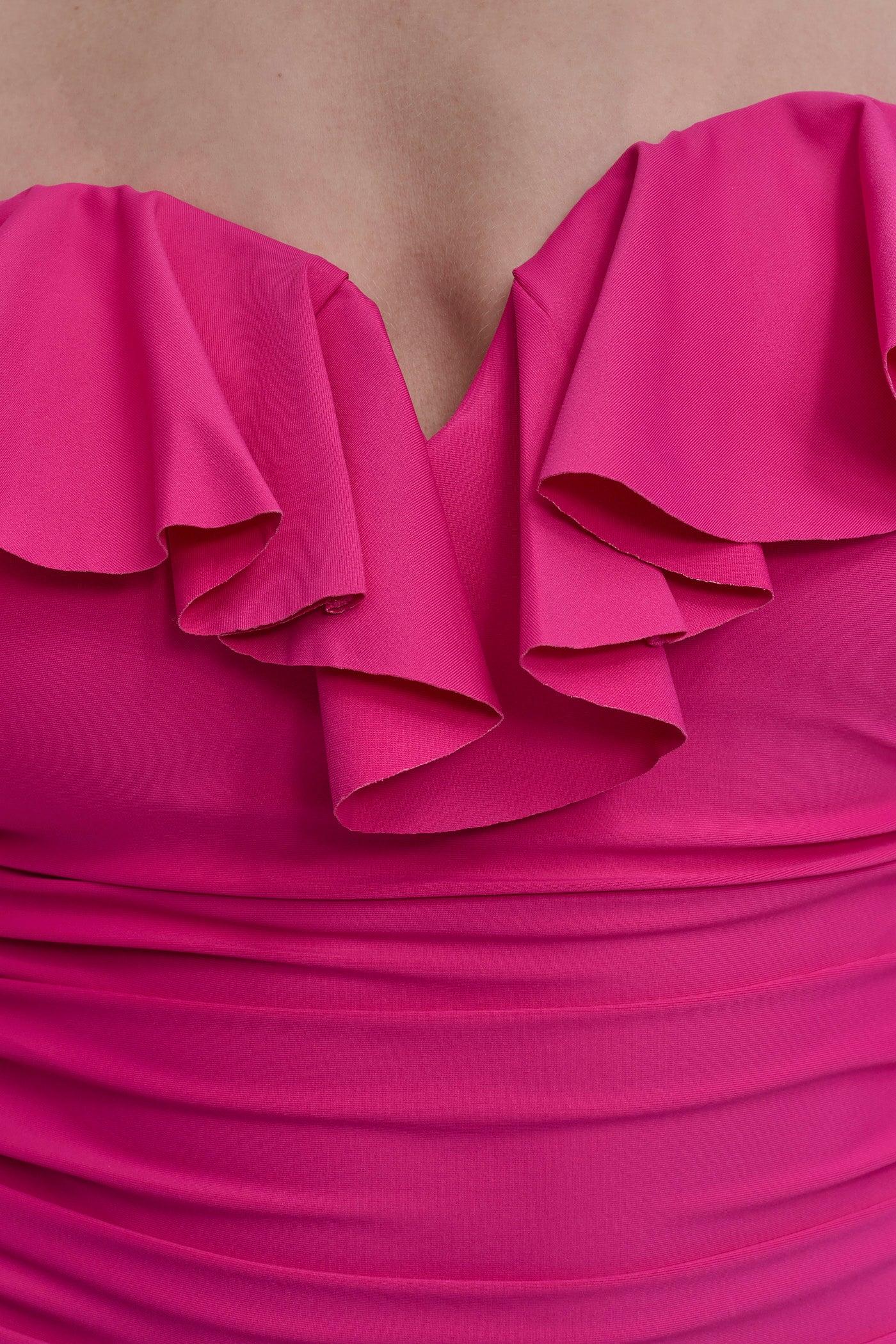 RUFFLED PINUP BANDEAU ONE PIECE Product Image