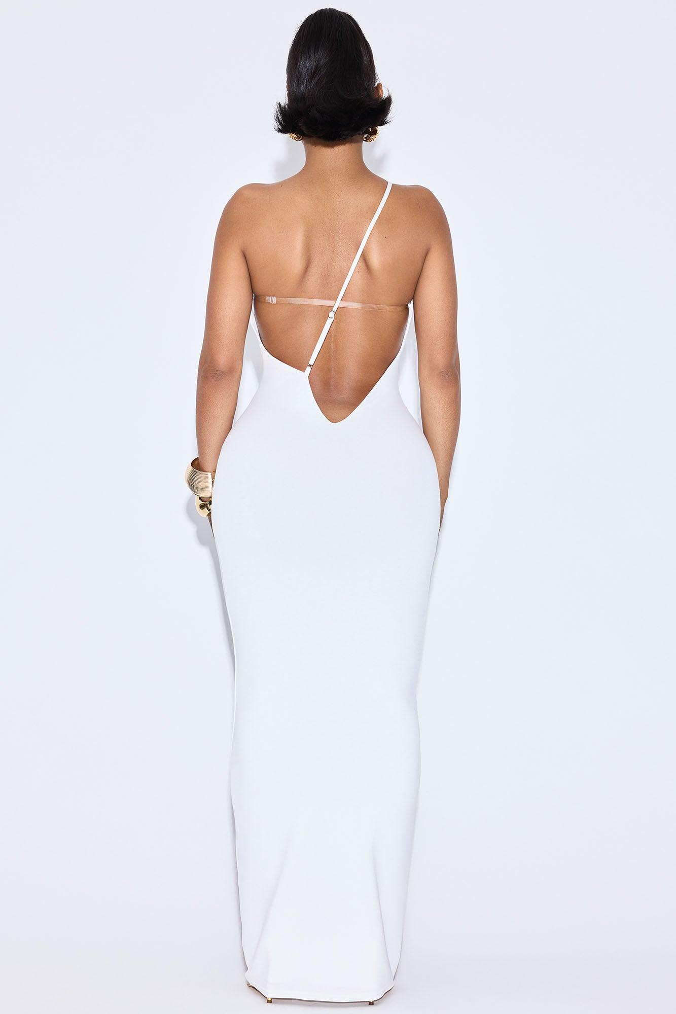Tia Backless Maxi Dress - Off White Female Product Image