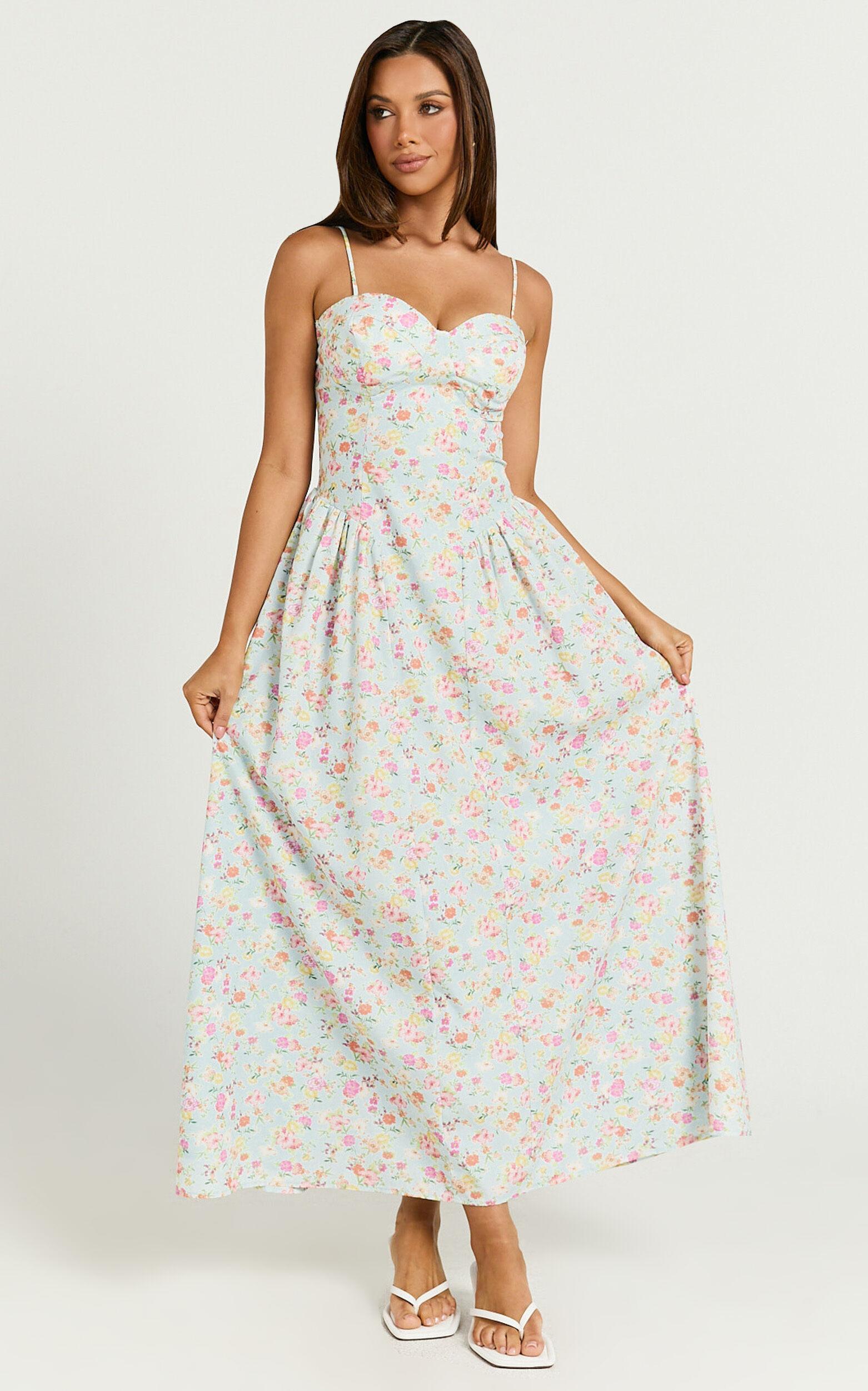 Jessica Midi Dress - Sweetheart Neck  Fit & Flare Midi Dress in Vintage Floral Product Image