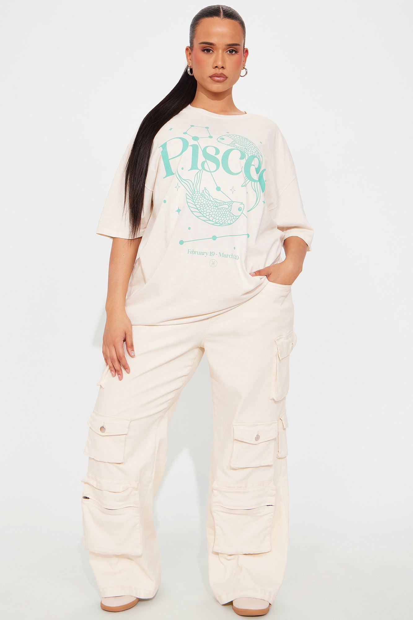 Pisces Washed Oversized Tee - Natural Product Image