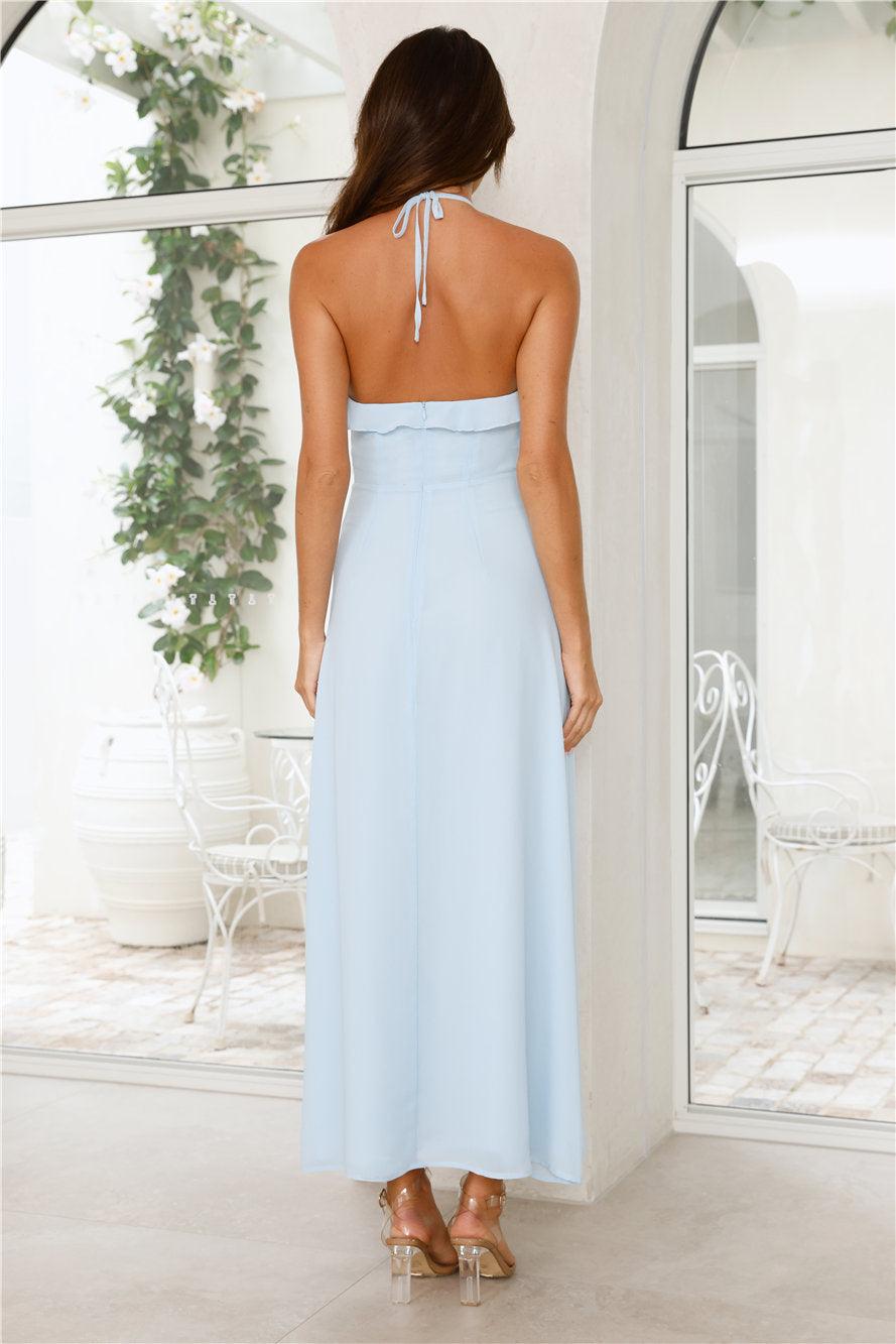 Love Potion Halter Maxi Dress Blue Product Image