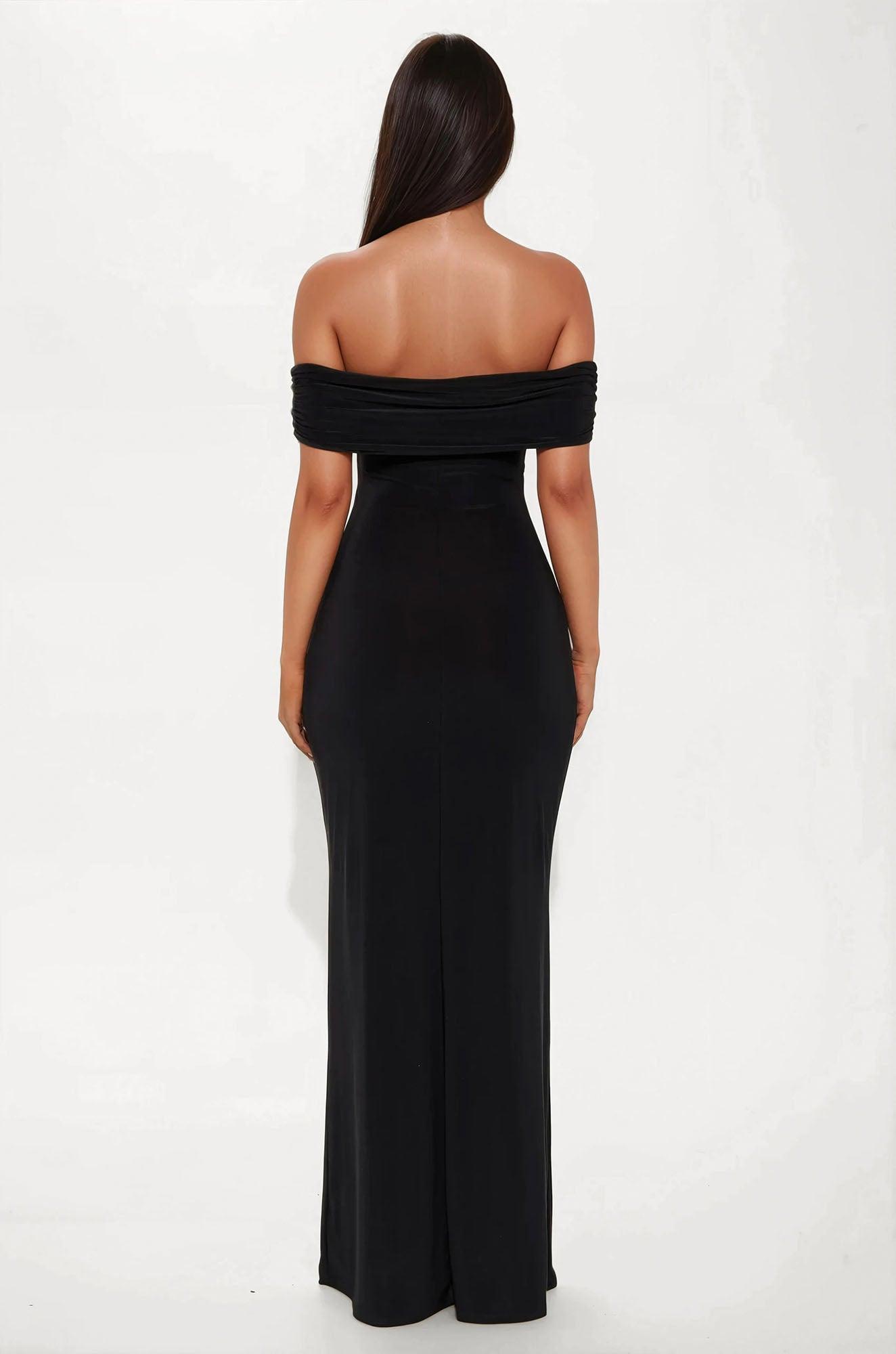 Ruby Off Shoulder Maxi Dress - Black Female Product Image