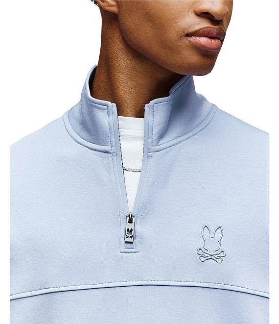Psycho Bunny Zeke 1/4 Mock Zip Long Sleeve Knit Pullover Product Image
