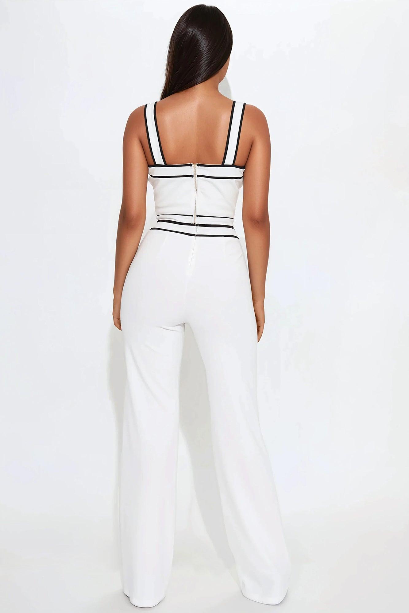 Audrina Pant Set - White/Black Product Image