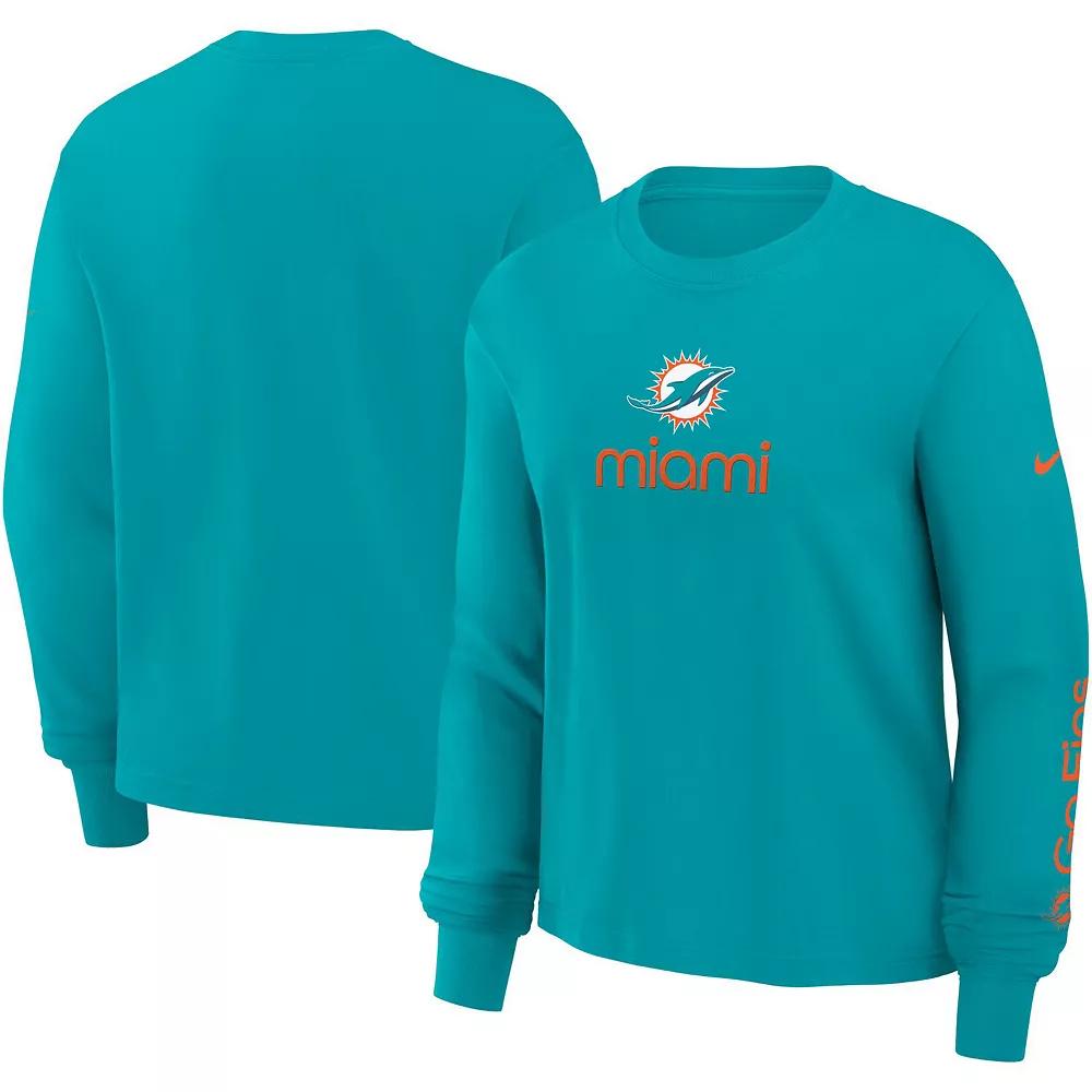 Miami Dolphins Boxy Nike Womens NFL Long-Sleeve T-Shirt | 01N23GT9P-2QV Product Image