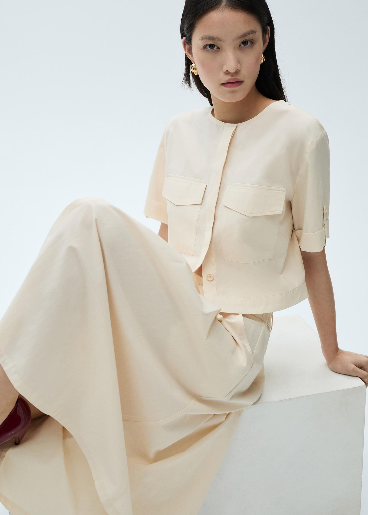 Pleated midi-skirt - Women | MANGO USA Product Image