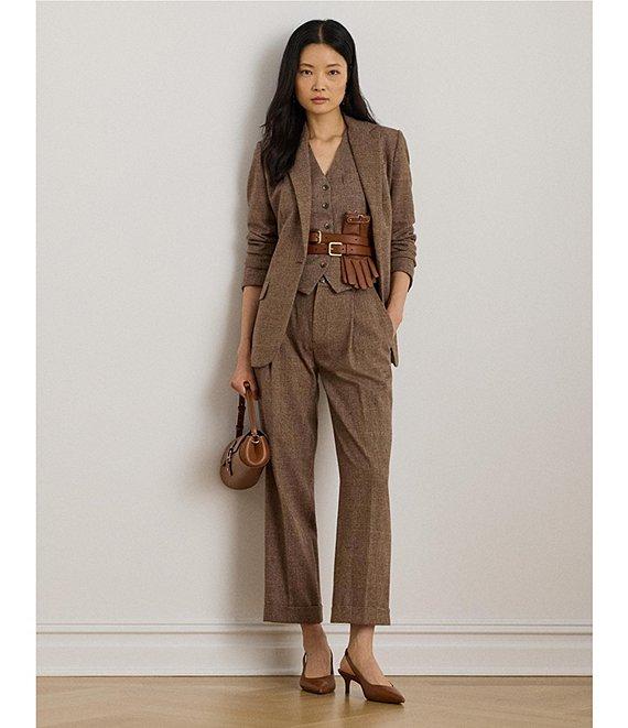 Lauren Ralph Laure Glen Plaid Cotton Blend Notch Lapel Long Sleeve Coordinating Blazer Product Image