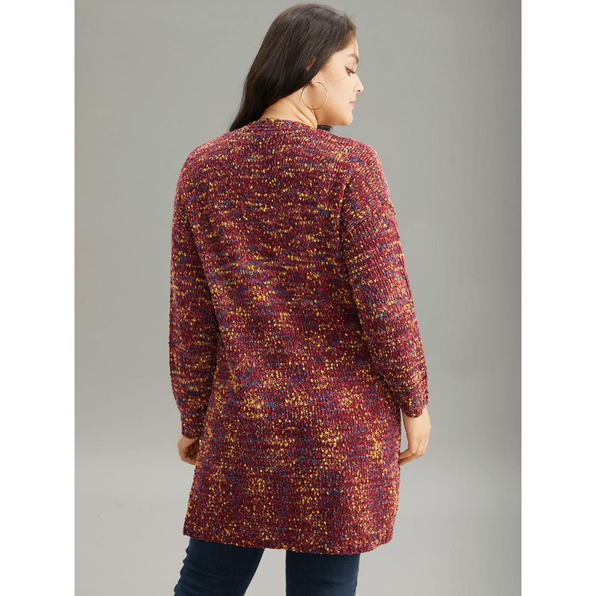 Plus Size Color Textured Open Front Cardigan Scarlet Women Casual Loose Long Sleeve Dailywear Cardigans BloomChic 12/L Product Image