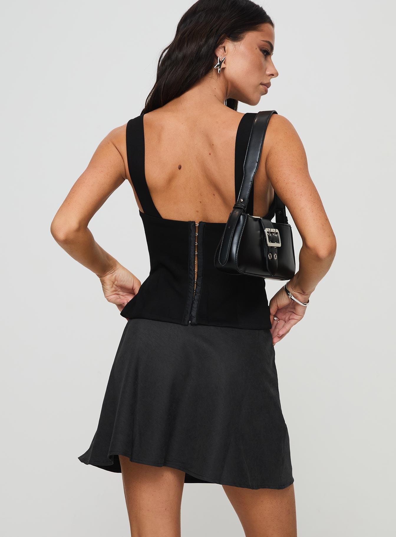 Dapple Bias Mini Skirt Black Product Image