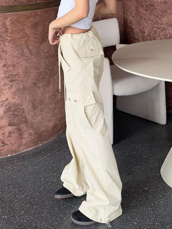 Multi Pocket Drawstring Cargo Pants Product Image